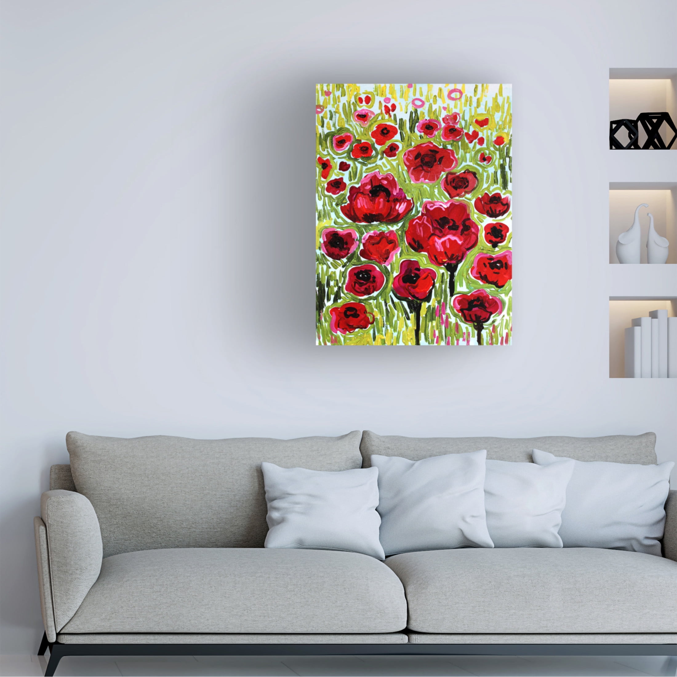 Canvas Wall Art - Natasha Wescoat 'Poppy Dream' Wall Art for Living Room, Bedroom, or Office Décor by Trademark Fine Art - 35 x 47 Inches