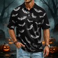 thumbnail image 2 of JULMCOMO Halloween Polo Shirts for Men Pumpkin Bat Castle Print Quick Dry Short Sleeve Casual Loose Golf Shirts Holiday Party Graphic Tees Red S, 2 of 6