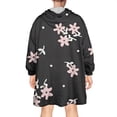 thumbnail image 2 of Wearable Oversized Blanket,Pioneer Flower Floral Print Pattern Wearable Blanket Hoodie for Adults,Cozy Hooded Blankets with Super Pockets,Super Warm Fuzzy Pullover for Women & Men, 2 of 6