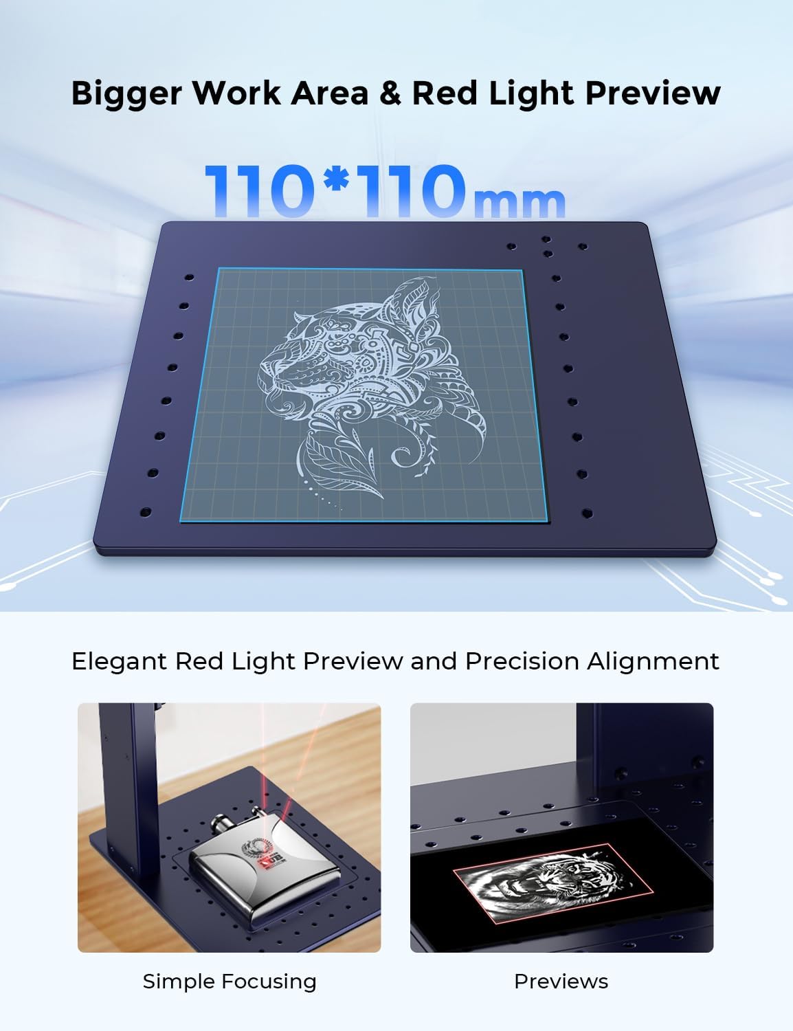 GWEIKE G2 Pro 30W Fiber Laser Engraver, 15000mm/s Fast Laser Engraver Machine with 3D & Deep Engraving, 110x110mm Working Area, Portable Laser Marking Machine for Jewelry, Metal, Leather, Dog Tags