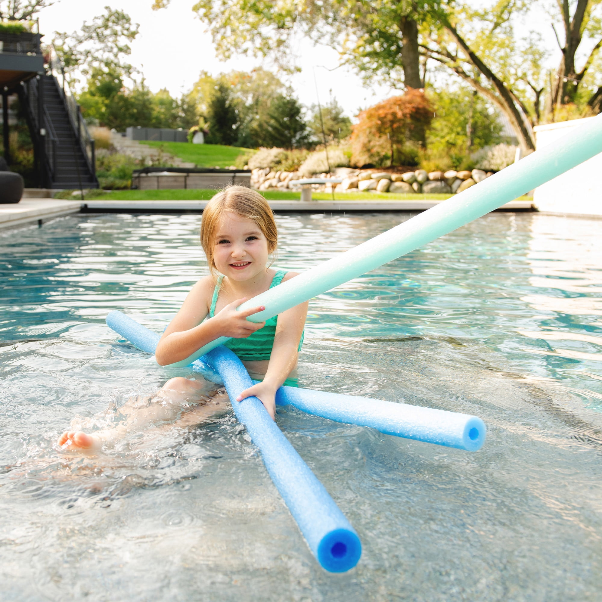 Big Joe Swim Noodle 40 Pack Foam Pool Noodles, Assorted Blues, 4 feet, 50"L x 2.25"W x 2.50"H each