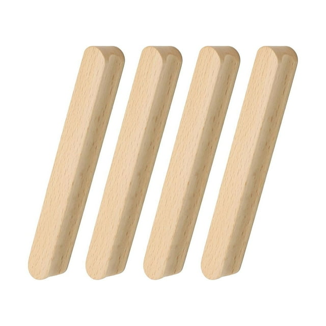 DOLITY Drawer Handles, Wooden Cabinet Knobs, Kitchen Dresser Handle, Decorative Handles 4Pcs Straight