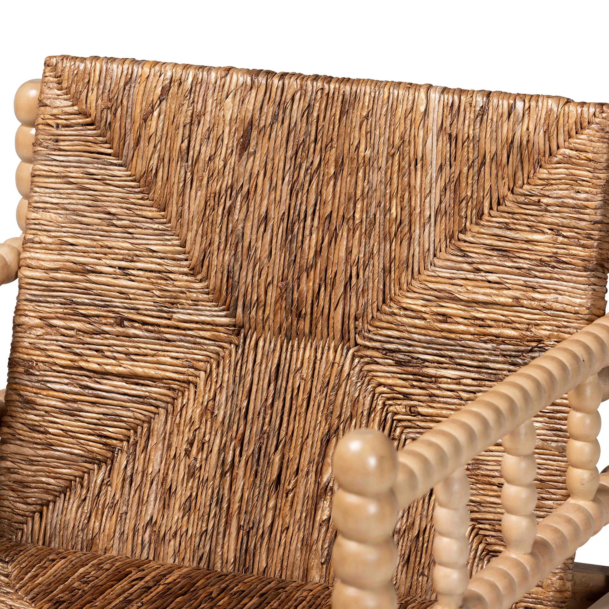 bali & pari Dolores Transitional Armchair, 16.9" H Seat Height, Natural Brown