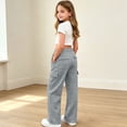 thumbnail image 6 of StSilkitty Cargo Pants for Boys Girls Elastic Waist Straight Leg Sweatpants Athletic Running Hiking Sweat Pants with Pockets, 6 of 8