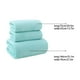thumbnail image 3 of Set de toallas de baño hiladas de terciopelo | Toallas suaves altamente absorbentes para baño, spa, gimnasio | 2 Toallas y 1 Toalla de baño | Duradero, Rápido Secado, Cómodo | 75x35cm & 70x140cm, 3 of 7