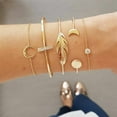thumbnail image 4 of Ensemble de Bracelet en Alliage Diamant Plume Lune Mode Bijoux pour Femmes, 4 of 9