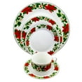 thumbnail image 2 of Gibson Home Poinsettia Holiday 20-Piece Ceramic Dinnerware Set White/Red/Green 94706.20 935100739M, 2 of 5
