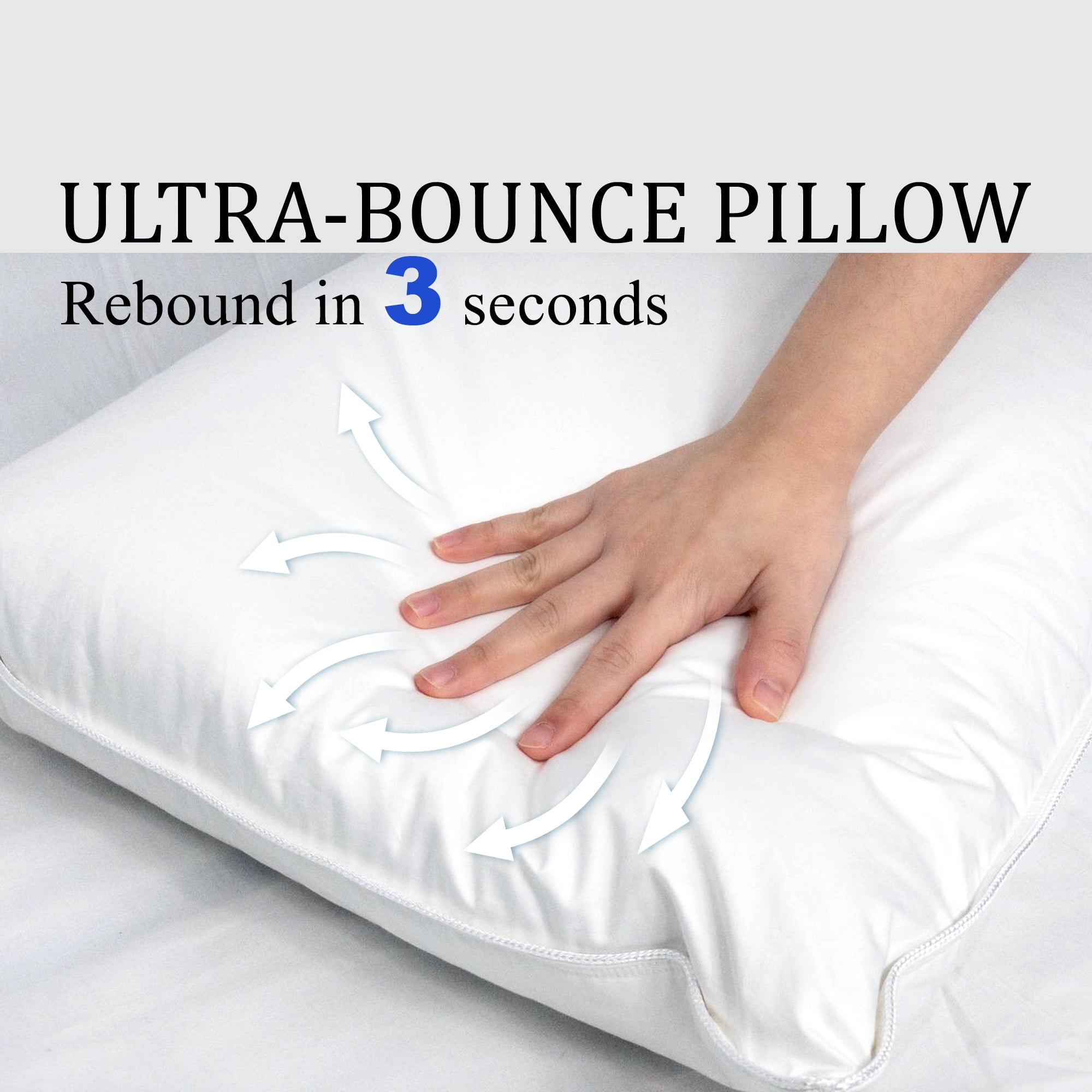 Highland Feather 600 Loft White Goose Down Pillow 233TC Pure Cotton Casing, One Pillow