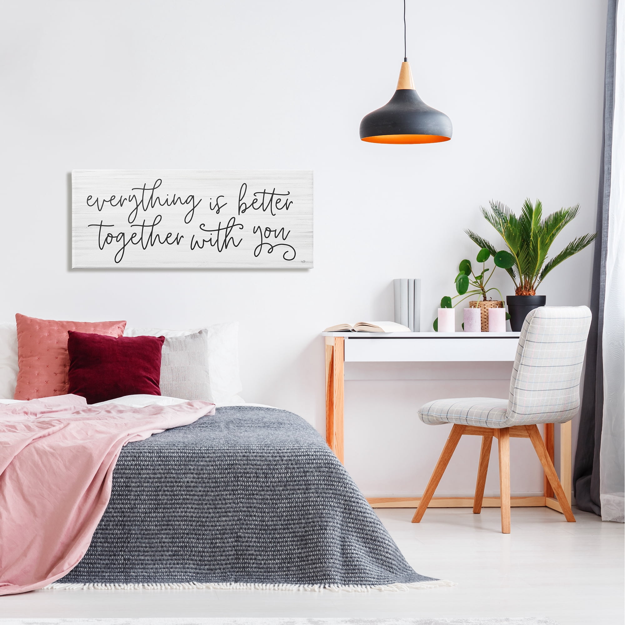 Stupell Everything Is Better With You Phrase Inspirational Painting Gallery Wrapped Canvas Print Wall Art