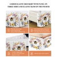 thumbnail image 5 of Colorful Daisy Wreath Bees Bed Skirt California King Size 16" Drop Spring Flowers Garland Ruffled Wrap Around Bed Skirts Adjustable Elastic Bedskirt Dust Ruffle for California King Size Bed, 5 of 7