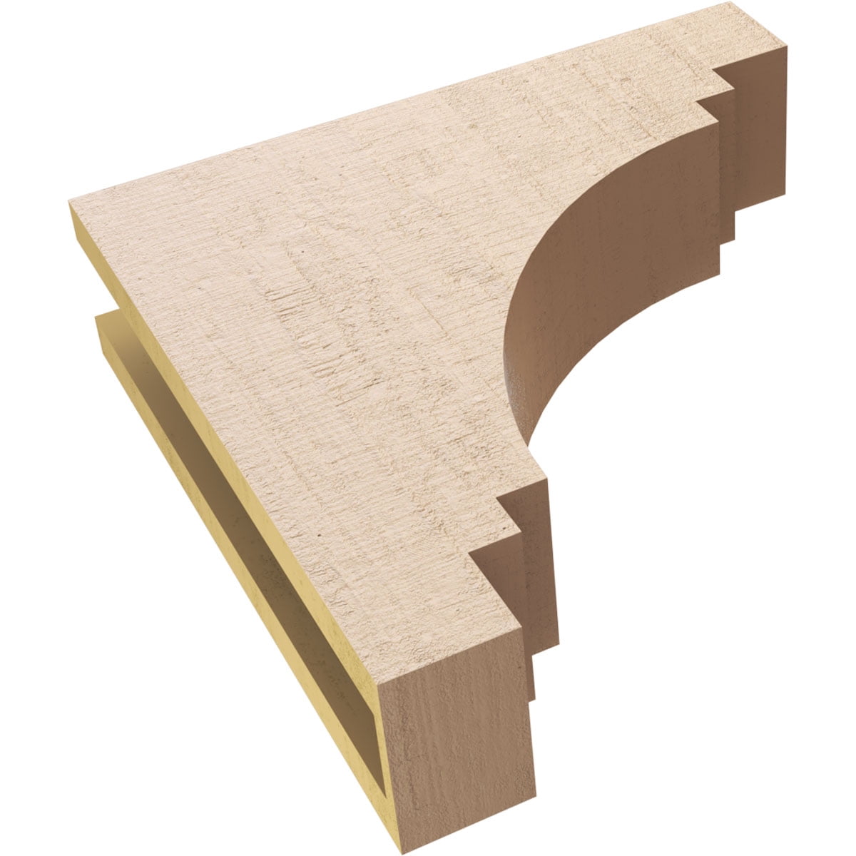 4"W x 16"D x 16"H Thin Pescadero Rough Cedar Woodgrain TimberThane Corbel, Primed Tan