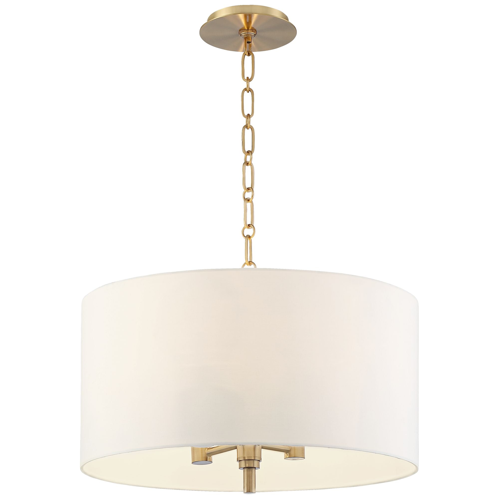 Possini Euro Design Warm Gold Pendant Chandelier 20" Wide Modern White Linen Drum Shade 4-Light Fixture for Dining Room Foyer Kitchen Island Entryway
