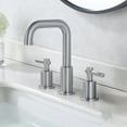 thumbnail image 2 of WOWOW 8 in. Widespread Double Handle Bathroom Faucet with Pop Drain in Brushed Nickel, 2 of 7