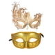 thumbnail image 2 of Kearding Máscara facial de mascarada de buena sensación de mano ABS 2 uds para eventos de graduación y fiesta máscaras de mascarada inodoras Kits de decoración para fiestas estilo 14, 2 of 6