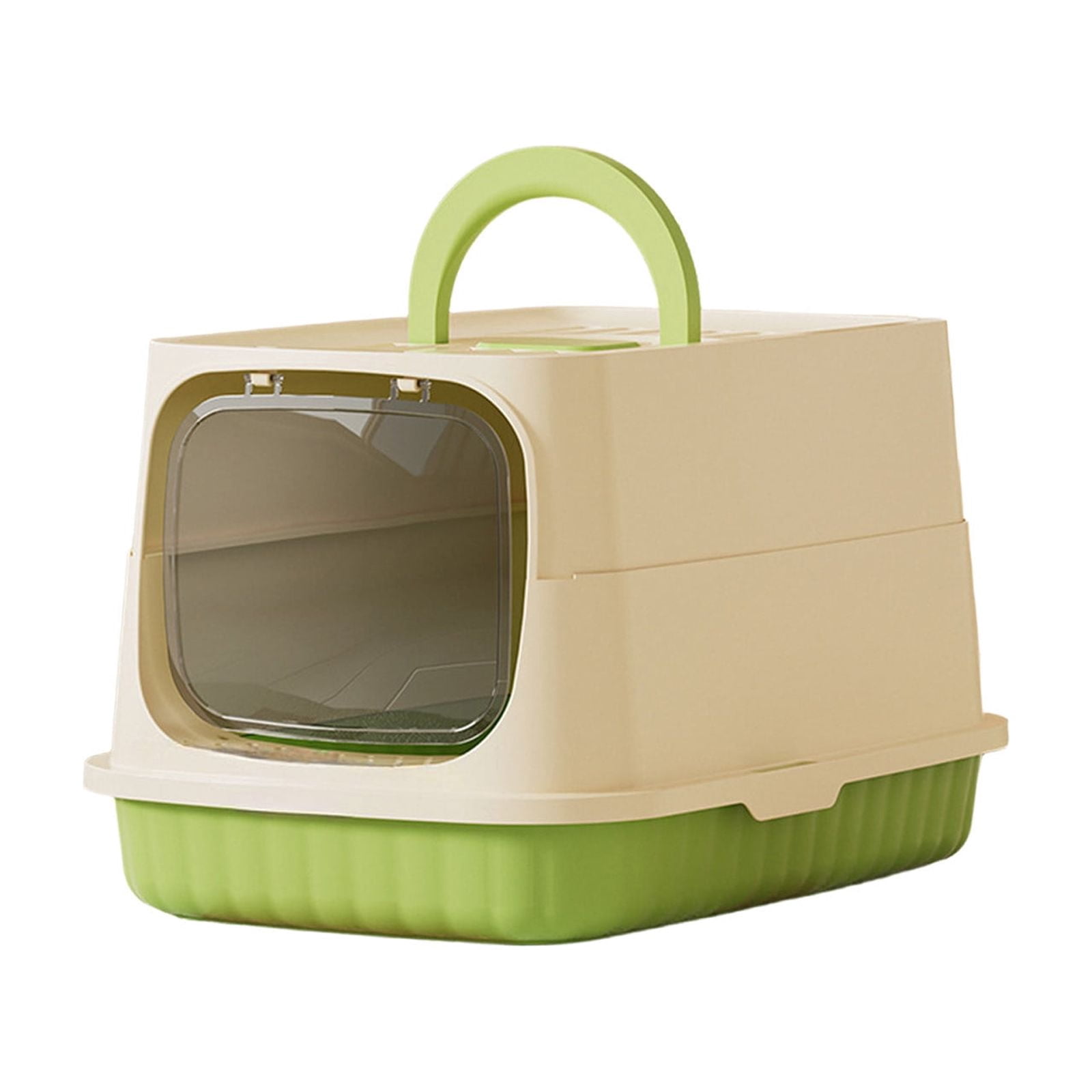 Yhmxh Cat Litter Box with Front Door Flap, Fully Enclosed Litter Box with Handle, Kitty Litter Boxes with Litter Shovel, Splashly-proof Covered Kitty Litter Box, Non-Sticky, Easy Cleaning