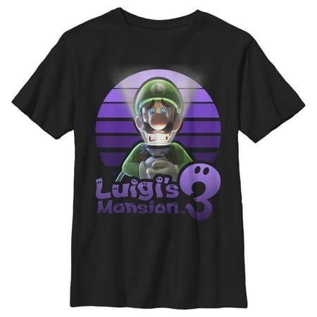 Boy's Nintendo Luigi's Mansion 3 Logo Graphic Tee Black Medium