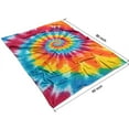 thumbnail image 4 of Colorful Rainbow Tie Dye Spiral Pattern Blanket,Comfortable Soft Flannel Throw Blanket,All Season,Warm Lightweight Blankets for Sofa Bed Couch Living Room Chair,60"x80", 4 of 4
