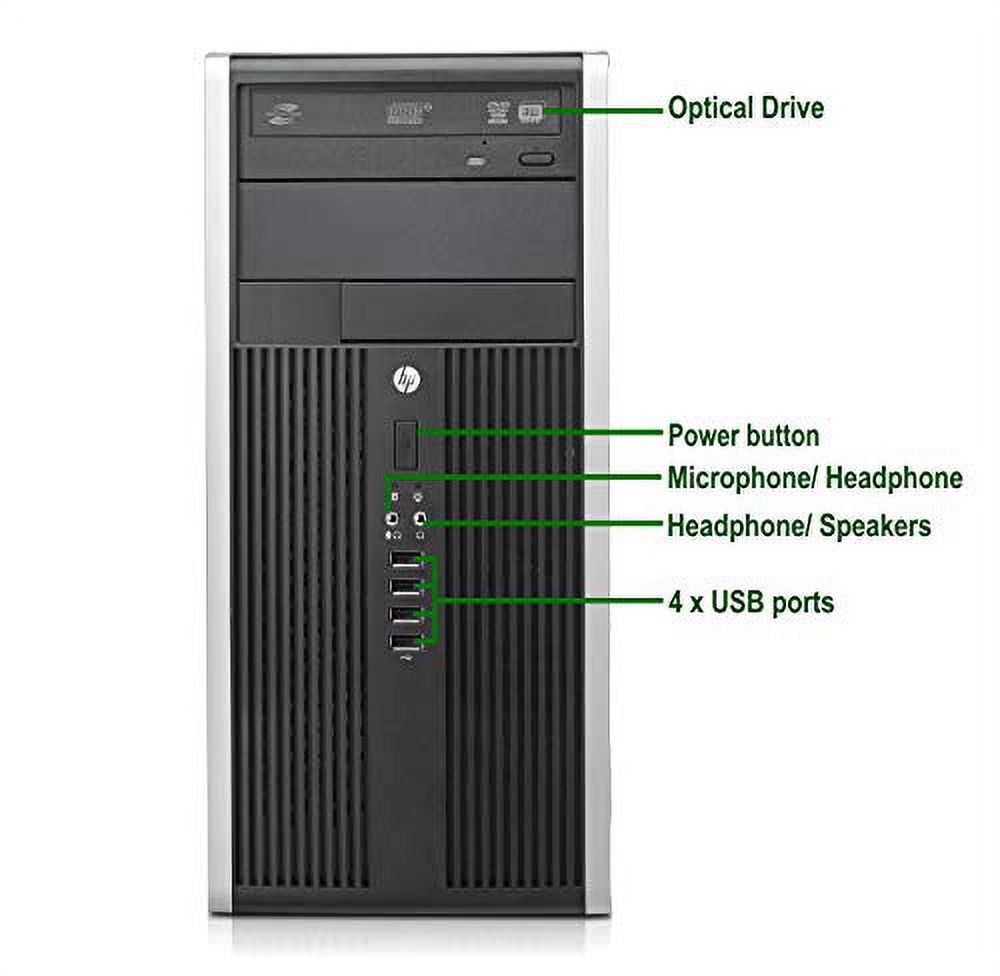 HP Elite 8300 Tower Computer Desktop PC, Intel Core i5 3.20GHz Processor, 16GB Ram, 128GB M.2 SSD, 3TB Hard Drive, Wireless Keyboard & Mouse, WiFi | Bluetooth, DVD Drive, Windows 10 (used) - image 2 of 5