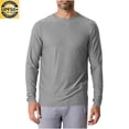 thumbnail image 2 of yoeyez Men's Sun Protection Shirts Solid Color Long Sleeve Sunscreen Shirt Lightweight Breathable Spf Rash Guard for Fishing Hiking Swimming Running Gray,2XL, 2 of 7