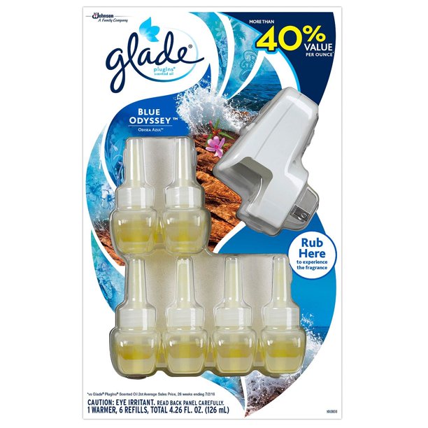 Glade Plugins, Blue Odyssey Starter Kit, 4.26 FL. Oz. (Pack of 6