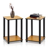 Table D'Appoint Furinno Turn-N-Tube Haydn - Noyer/Brun, 34x34x50cm, Assemblage Sans Outil