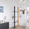 thumbnail image 2 of Cat Tower 4-Tier Floor to Ceiling Cat Tree Adjustable Tall Cat Climbing Tree Featuring with Sisal-Covered Scratching Posts ShopWise Round, 2 of 8