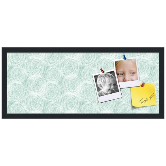 PinPix ArtToFrames 28x10 Custom Cork Bulletin Board Poster Board Has a Fabric Style Canvas Finish, Framed in Satin Black (PinPix-1926)