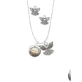 thumbnail image 2 of Delight Jewelry Silvertone Domed Run Like a Girl - Strong and Fierce Silver tone Guardian Angel Charm Necklace and Stud Earrings, 2 of 4