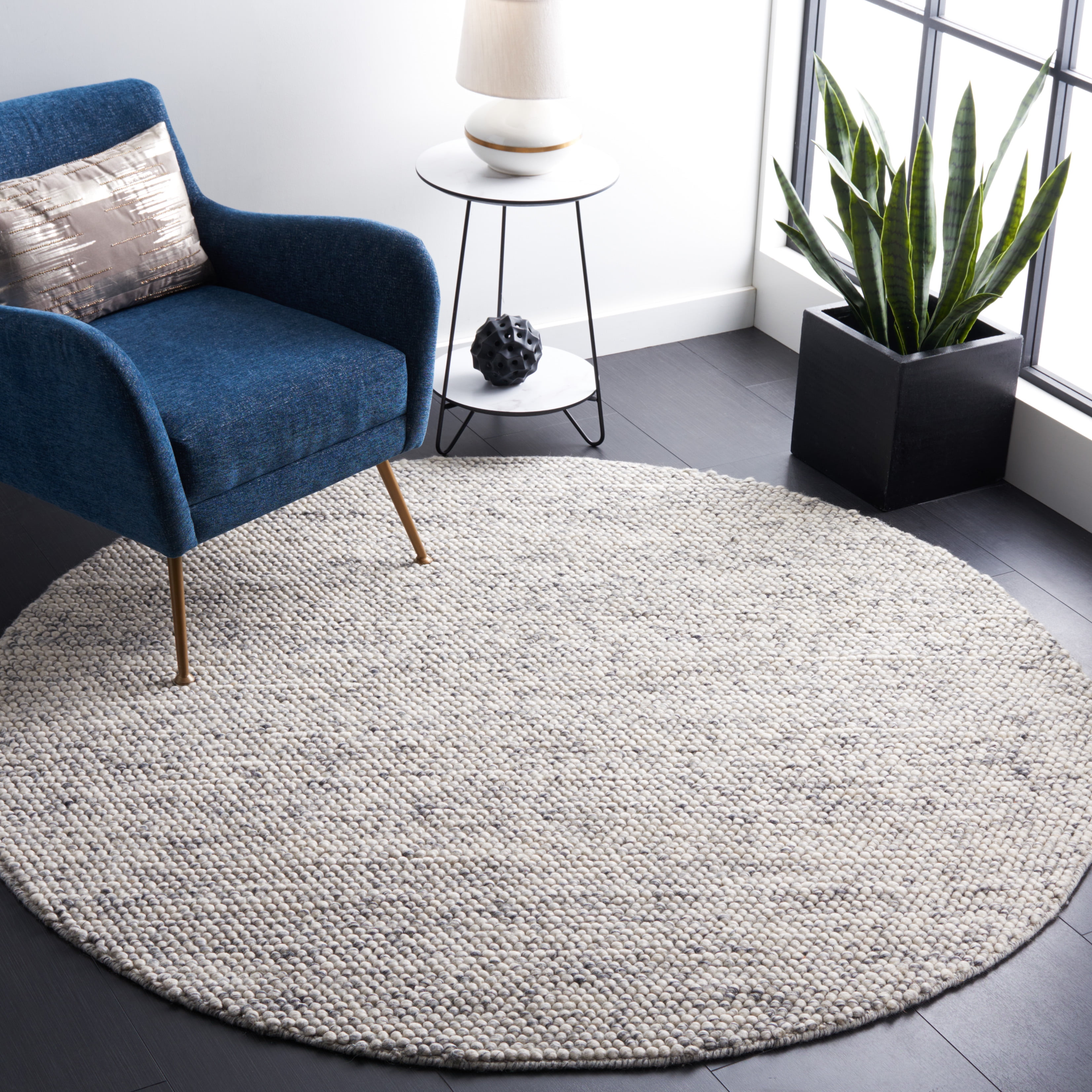 Safavieh Natura Feride Geometric Area Rug, Light Gray/Ivory, 10' x 10' Round