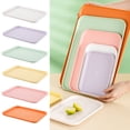 thumbnail image 2 of TAROFISH Plain Plastic Rectangular Dinner Plates for Home and Shop Use, Suitable for Serving Food, Holding Items and Other Purposes,Pink,37x26x1.7cm, 2 of 9
