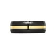 thumbnail image 4 of Mens Black Ceramic Wedding Band Ring 8mm with 14K Yellow Gold Inlay for Men, 4 of 6