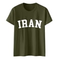 thumbnail image 1 of Camiseta de Manga Corta Impresa de Cuello Alto para las Mujeres, Tops de Cuello Redondo para las Mujeres Mezcla de Poliéster de Spandex de Uso Diario Casual, 1 of 5