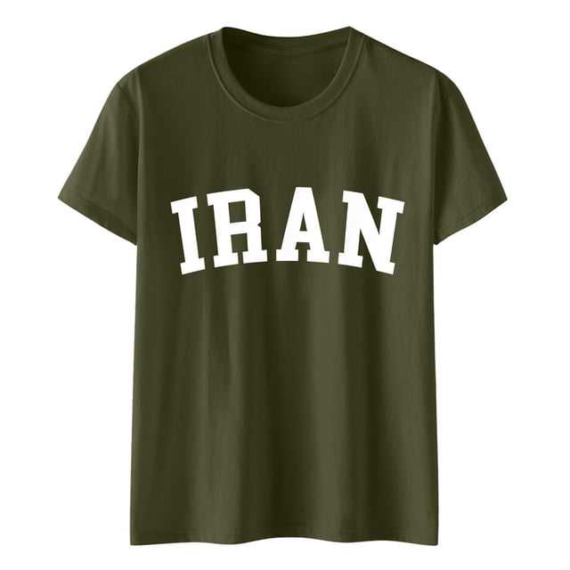 Camiseta de Manga Corta Impresa de Cuello Alto para las Mujeres, Tops de Cuello Redondo para las Mujeres Mezcla de Poliéster de Spandex de Uso Diario Casual