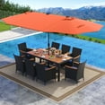 thumbnail image 1 of Gymax 11 PCS Patio Dining Set w/ 15ft Double-Sided Patio Umbrella (Base Included) Orange, 1 of 6