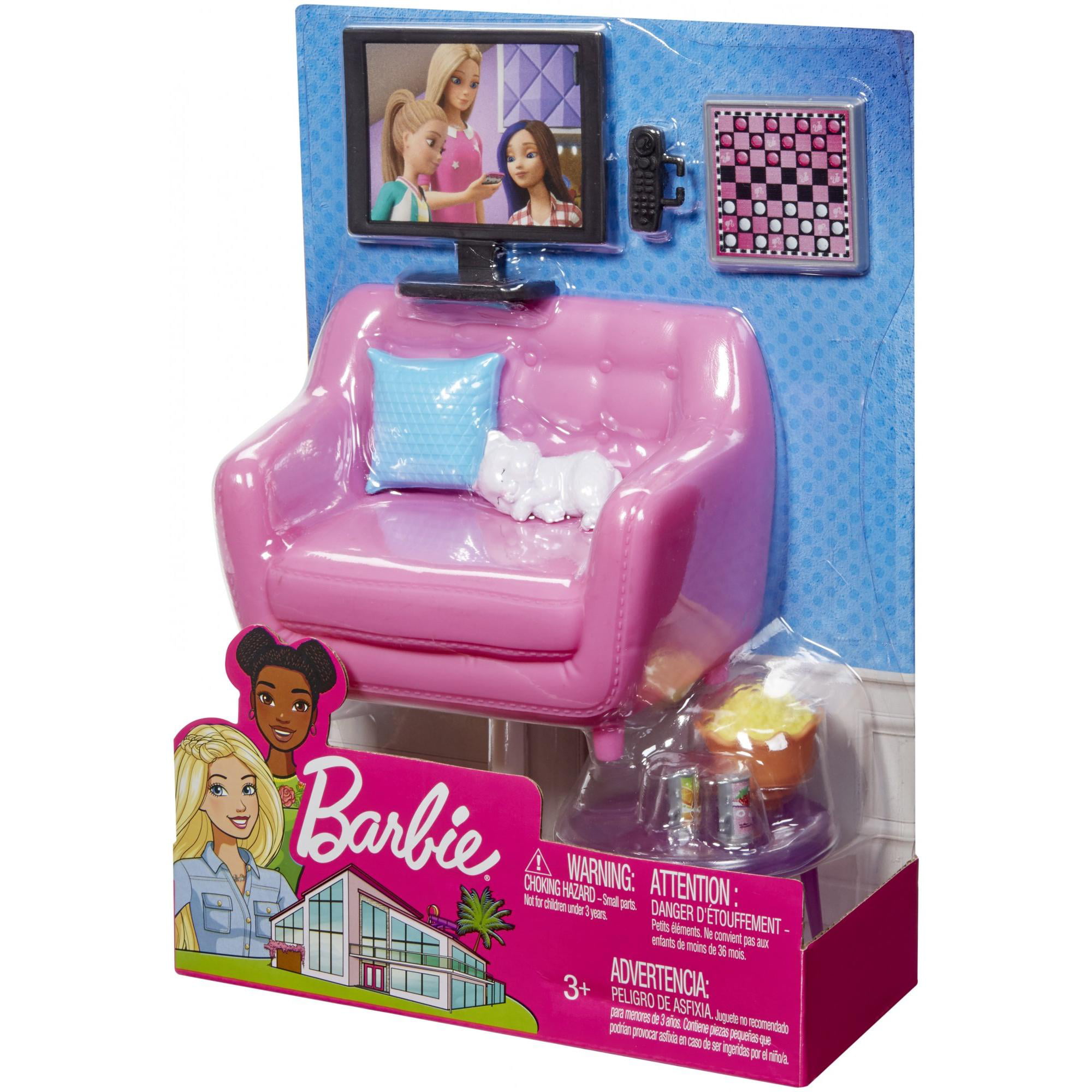 Barbie Estate Indoor Furniture Living Room Set With Kitten Walmartcom Walmartcom