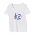 thumbnail image 4 of Camiseta Para Mujer Trajes De Verano Tops De Verano Para Desplazamientos Vacaciones Mochilero S Blanco, 4 of 7