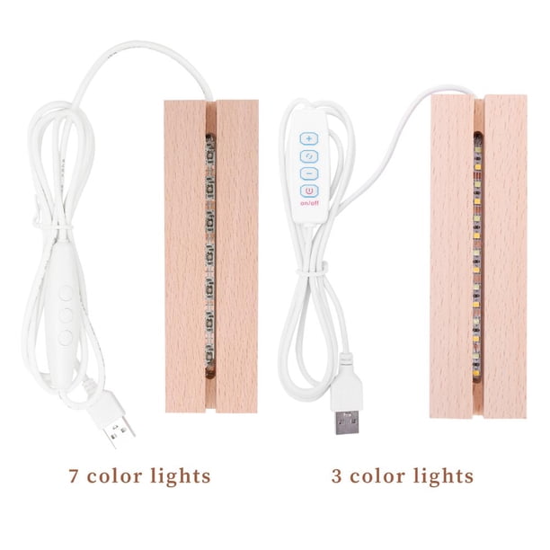 Base iluminada de noche rectangular DIY Art Crafts Base de lámpara de luz nocturna (RGB) Likrtyny Para estrenar