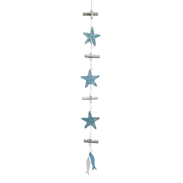 Colgante De Madera Estilo Oceánico Colgante Creativo Estilo Mediterráneo Para Decoración Del Hogar Con Forma De Pez Y Vieira