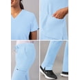 thumbnail image 4 of Adar Addition Go-Basic Scrub Set For Women - Slim V-Neck Scrub Top & Skinny Cargo Scrub Pants - A9200 - Sky Blue - M, 4 of 7