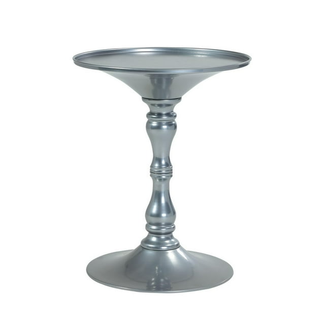 Mesa auxiliar Benzara Wowi, 23 pulgadas, acero plateado, 46 x 46 x 57 cm