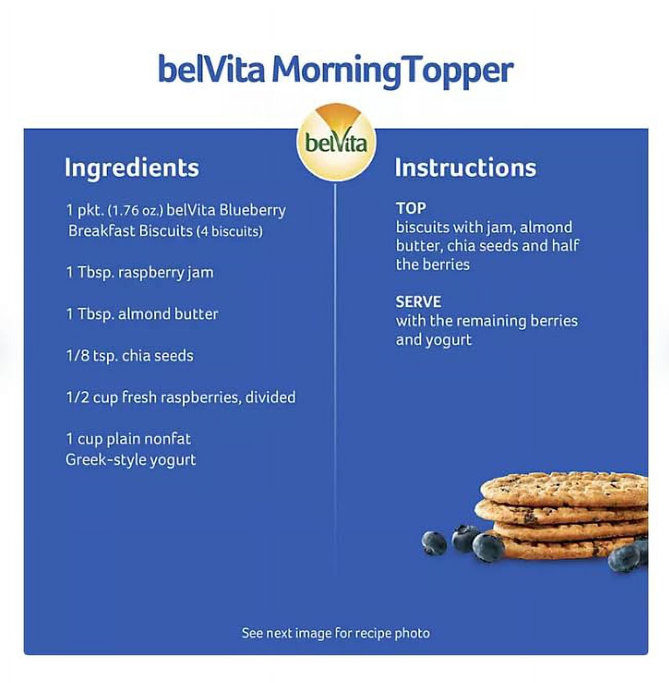 Belvita Crunchy Blueberry Breakfast Biscuits 25 Packs, 4 Biscuits Per Pack