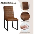 thumbnail image 4 of StnTalk Dining Chairs Set of 2, Brown Faux Leather Kitchen Chairs with Thick Padded Seat, Armless Side Chairs with Metal Legs for Apartment & Small Dining Spaces, 4 of 7
