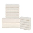 thumbnail image 3 of BNM Ribbed Cotton 12 Piece Assorted Towel Set, Ivory, 3 of 9