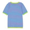 thumbnail image 4 of Fgnfyis T-Shirt Tricoté à Manches Courtes Col Rond avec Design à Rayures et Blocs de Couleur pour Femmes Hauts d'Été pour Femmes Vert TTG, 4 of 6