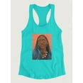 thumbnail image 3 of Wodaabe Woman I Racerback Tank Women -Jacob Green Designs, Female Small, 3 of 4