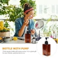 thumbnail image 2 of 2pcs 280ml Refillable Empty Plastic Cream Lotion Dispenser Square Spray Pump Bottles for Cosmetic Shampoo Liquid Soap (Brown), 2 of 6