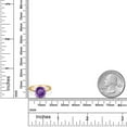 thumbnail image 6 of Gem Stone King 14K Two Tone Gold Purple Amethyst Solitaire Engagement Ring for Women | 3.35 Cttw | Round 10MM | Gemstone February Birthstone | Size 8, 6 of 6