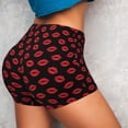 thumbnail image 4 of Rateoe Sexy Red Lips Kiss Printed Power Workout Shorts for Women Tummy Control Squat Proof Ribbed Thick Seamless Scrunch Active Short-Medium, 4 of 8
