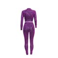 thumbnail image 4 of AOOCHASLIY Women Suits Women’s Casual Fashion Pattern Print Long Sleeve Flash Cloth Tight Fitting Top Pants Set, 4 of 5