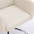 thumbnail image 5 of COLAMY Cocoon Modern Executive High Back Home Office Chair, Upholstered Desk Chair with Wheels, Vanity Chair with Head and Lumbar Support, Armrest (Beige), 5 of 11